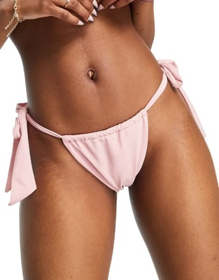 Missguided Różany dół od bikini z wiązaniami 40