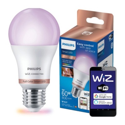 Żarówka LED E27 8,5W 60W RGB Inteligentna SMART WiFi Aplikacja WiZ Philips