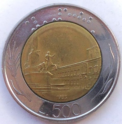 Włochy 500 lire lirów 1985 Italia