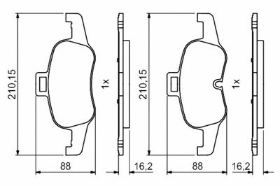 BOSCH PADS BRAKE FRONT AUDI TT 1.8 2.0 2.0D 07.14-  