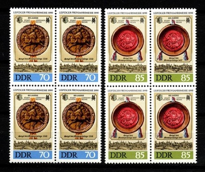 Niemcy DDR znaczki pocztowe / czwórki ( czyste ) 1990 r.