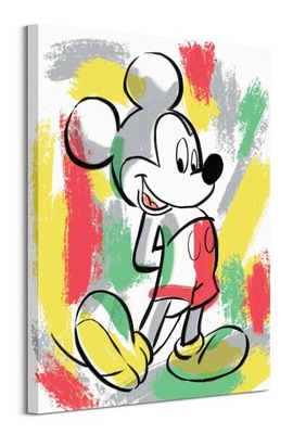 Myszka Miki Paint Stripes - obraz na płótnie 60x