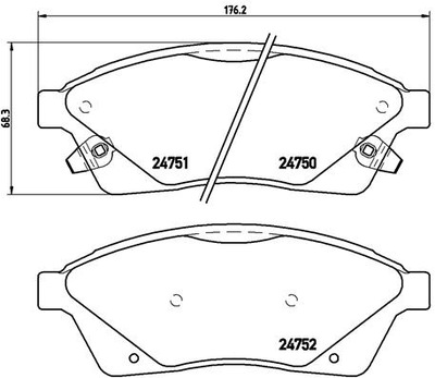 BREMBO P 09 010 КОМПЛЕКТ КОЛОДОК ТОРМОЗНЫХ, ТОРМОЗА TARCZOWE