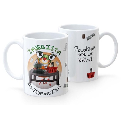 Kubek Prezent ŻAJEBISTA SPRZEDAWCZYNI Biały