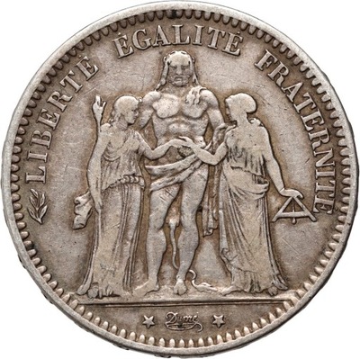 Francja, 5 franków 1873 A, Herkules