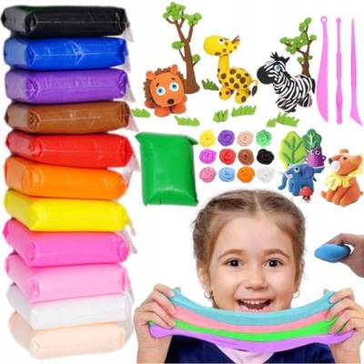 12x PIANKOLINA MAGICZNA MASA PLASTYCZNA SENSORYCZNA GLINA POLIMEROWA ZESTAW