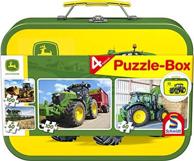 Schmidt | John Deere Puzzle Box (2x60pc/2x100pc) | Puzzle | Ages 5+ | 1 Pla