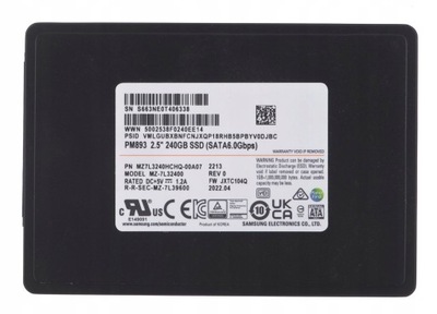 Dysk SSD Samsung PM893 240GB SATA 2.5" MZ7L32
