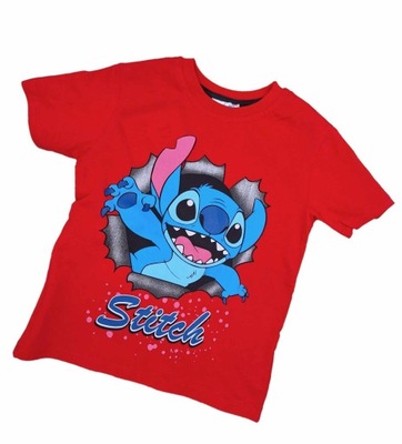Bluzka krótki rękaw T-shirt Stitch czerwony 122