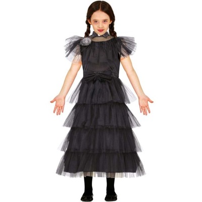 STRÓJ halloween WEDNESDAY addams PRZEBRANIE 110 cm