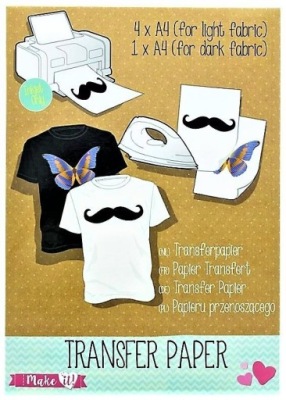 PAPIER TRANSFEROWY NAPRASOWANKA DO TKANIN A4 5szt