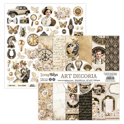 Papier do scrapbooking ART DECORIA zestaw 30x30cm