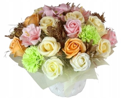Bukiet Kwiaty Mydlane w Ceramice Flower Box