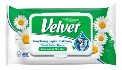 Velvet Camomile Nawilżany papier toaletowy 42 szt