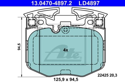 КОЛОДКИ ТОРМОЗНЫЕ ATE CERAMIC ATE 13.0470-4897.2