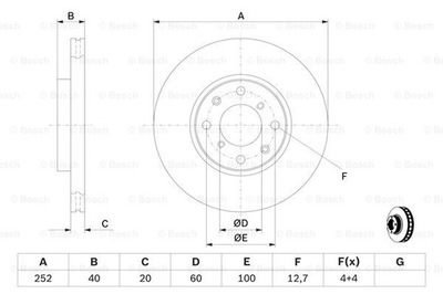 ДИСКИ ТОРМОЗНЫЕ ТОРМОЗНЫЕ ПЕРЕД BOSCH 0 986 479 B98