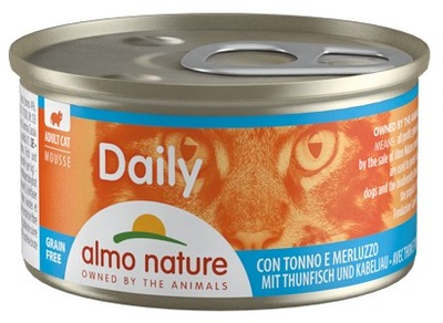 Almo Nature DAILY mus tuńczyk dorsz dla kota 85 g