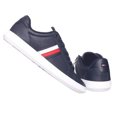 TOMMY HILFIGER BUTY MĘSKIE SKÓRZANE GRANATOWE r.42