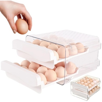 POJEMNIK NA JAJKA Z 40 PRZEGRÓDKA PRZEZROCZYSTY DO LODÓWKI I PRZECHOWYWANIA