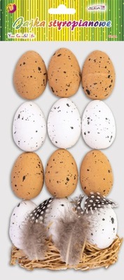 Jajka styropianowe nakrapiane Aliga 12szt 5,5cm WPJ-4765 Wielkanoc