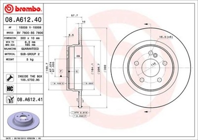 ДИСКИ ТОРМОЗНЫЕ ТОРМОЗНЫЕ ЗАД BREMBO 08.A612.41 08A61241