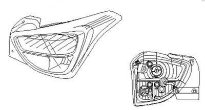 Лампа задняя левая hyundai i10 2013-2016 фото №1