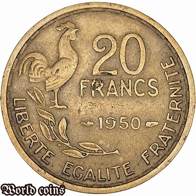 20 FRANKÓW 1950 FRANCJA