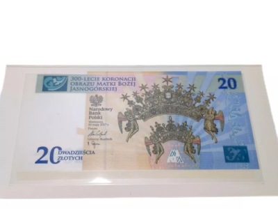 BANKNOT 20 ZŁ 300 LECIE KORONACJI OBRAZU MATKI BOŻEJ