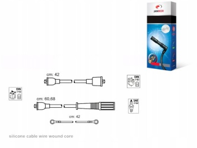 Дроти запалювання wysokiego напруги fiat 126p st std kpl janmor фото №1