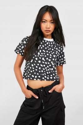 BOOHOO KRÓTKI T-SHIRT W KROPKI XXL