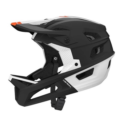 Kask rowerowy MTB czarny pomarańczowy L