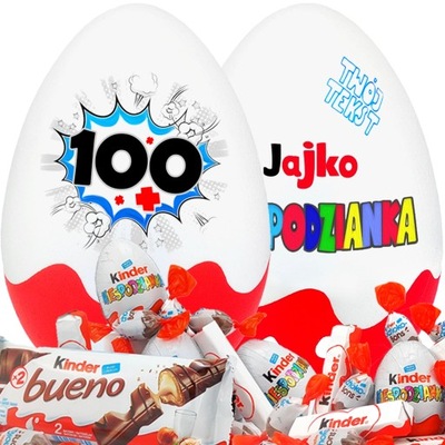 Słodki prezent na 100 lecie Personalizowane Jajko Niespodzianka XXL 100 lat