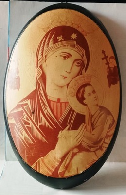 Stary gipsowy obrazek Matka Boża Nieustającej Pomocy