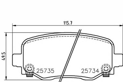 Textar комплект гальмівних колодок ham. задня chrysler 200 фото №1