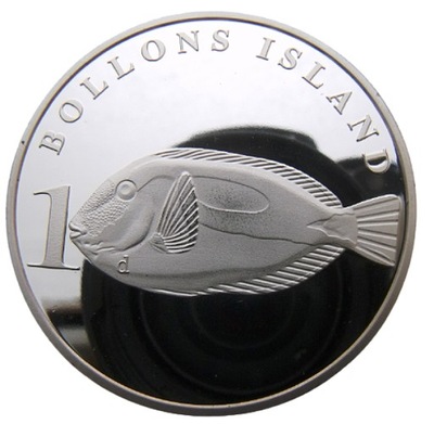 BOLLONS ISLAND 1 DOLLAR 2019 RYBA 39mm PROOF