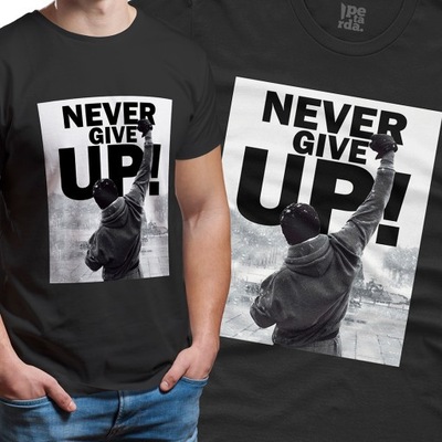 Koszulka męska NEVER GIVE UP Rocky Balboa XXL
