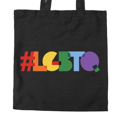 torba czarna #LGBTQ napis LGBT