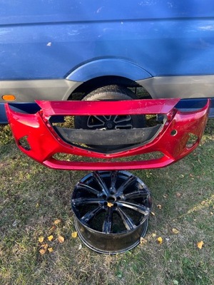 Mazda 2 dj 2014-2018 бампер передний красный перед фото №1