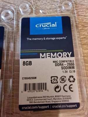 Crucial DDR4 8GB 2666 SODIMM CL19