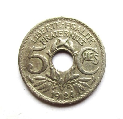 5 Centymów 1924 r. Francja