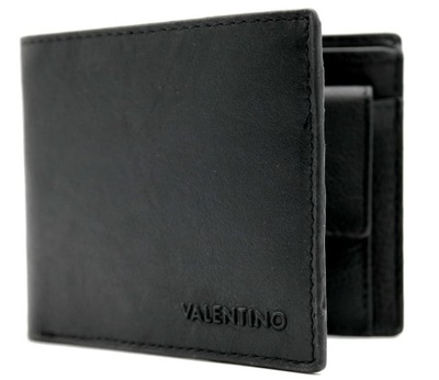 VALENTINO Portfel męski skóra czarny bilon, karty VPP6H213, RFID