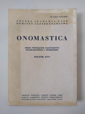 Onomastica Rocznik XXVI