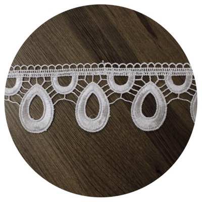 GIPIURY KORONKA GIPIURA KROPLE BIAŁA 5 cm