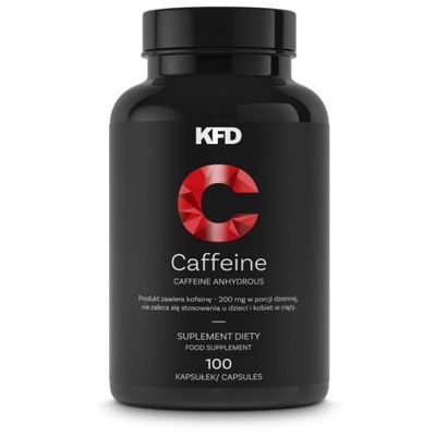 KFD Caffeine kofeina bezwodna 200mg, 100 kapsułek