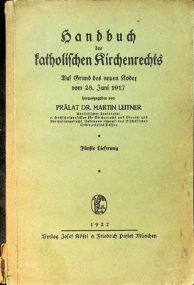 Handbuch des katholischen Kirchenrechts 1927 r