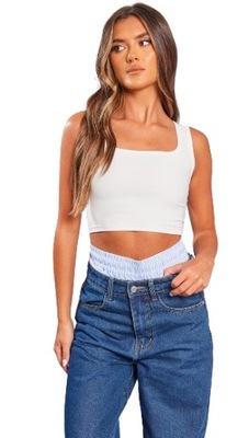 PRETTYLITTLETHING TOP KRÓTKI BIAŁY CASUAL 40 EGD