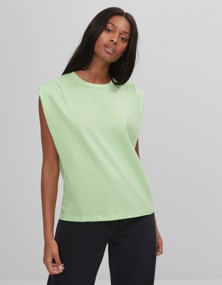 BERSHKA_T-SHIRT Z ZAKŁADKAMI 19245385 RM