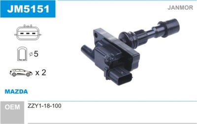 JANMOR JM5151 BOBINA DE ENCENDIDO  