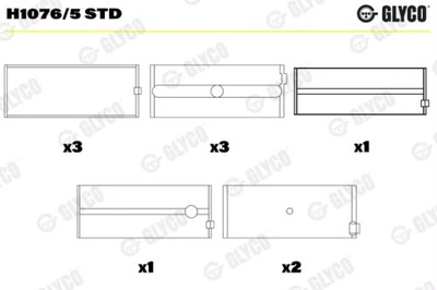 ВКЛАДЫШИ GŁ.FORD TRANSIT 2.5D 85- /GLYCO/ H1076/5 STD GLYCO САЙЛЕНТБЛОК ПОДШИПНИКА