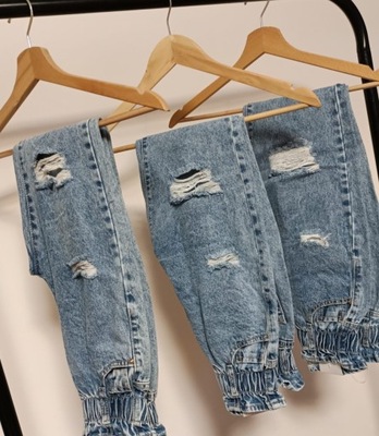 Spodnie z dziurami Jeans Boyfriend wysoki stan 122